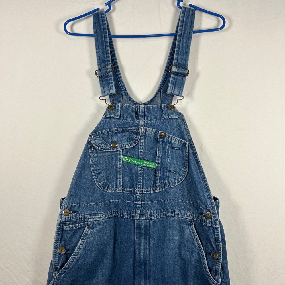 Key Imperial Overalls Men 37x31 Blue Denim Vintage Aristocrat Workwear Bibs